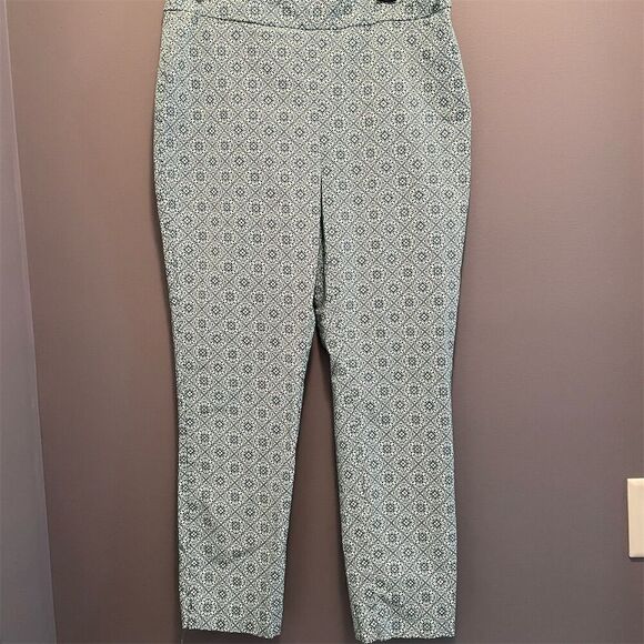 Chicos Pants - Chico's Women's Size 10 Green Geometric Dress Pants